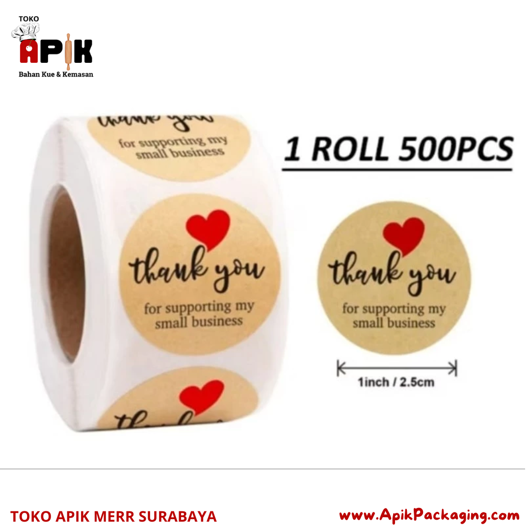Stiker / Label Thank You 1 Roll isi 500 PCS