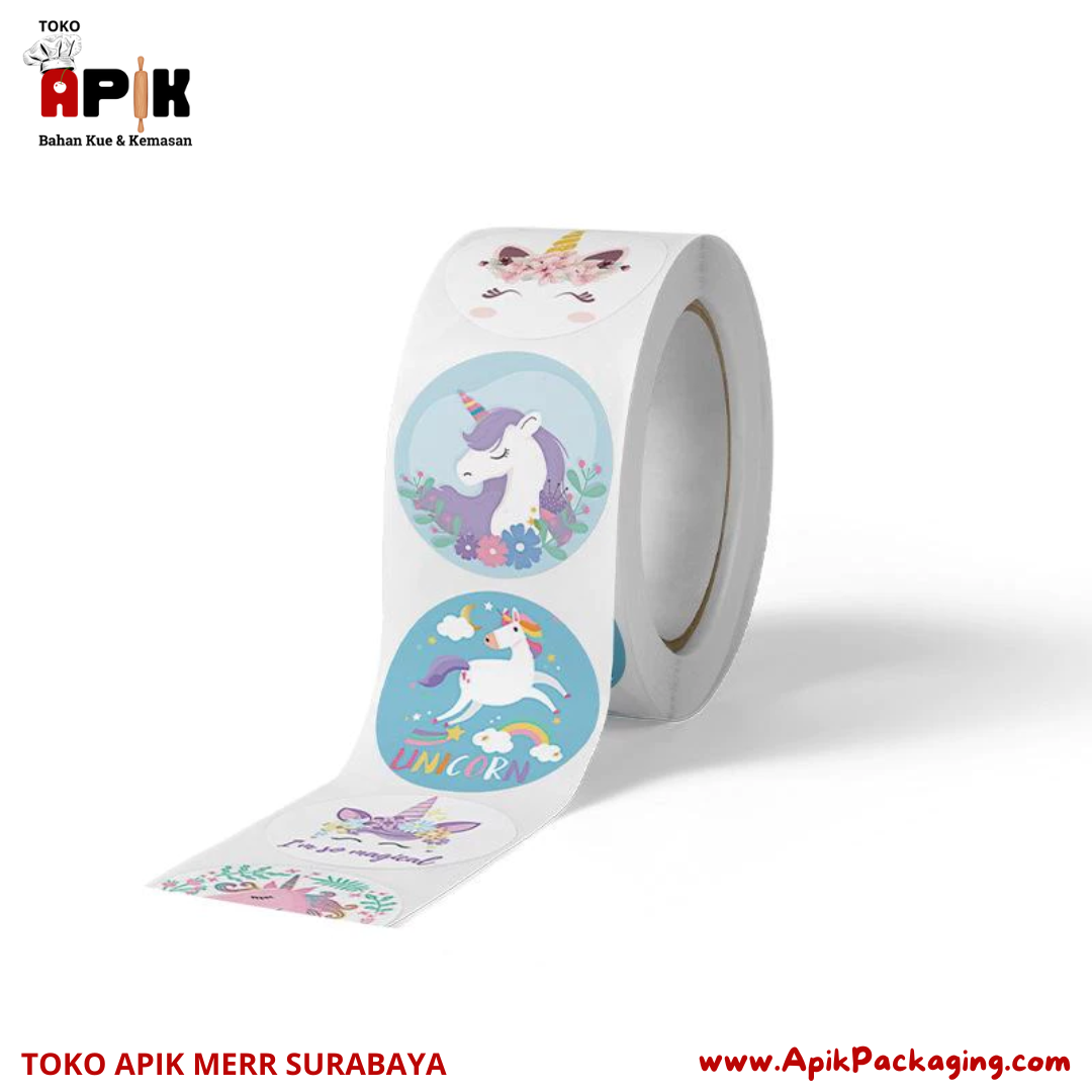 Stiker / Label Unicorn 1 Roll isi 500 PCS