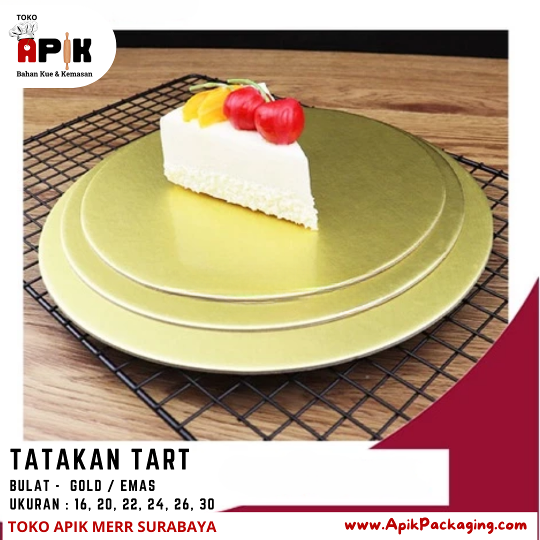 Tatakan Tart Bulat Gold / Emas