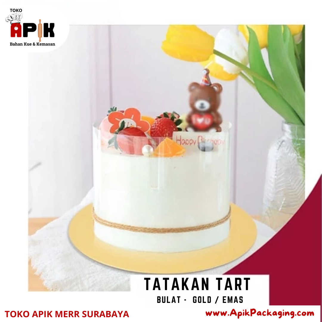Tatakan Tart Bulat Gold / Emas