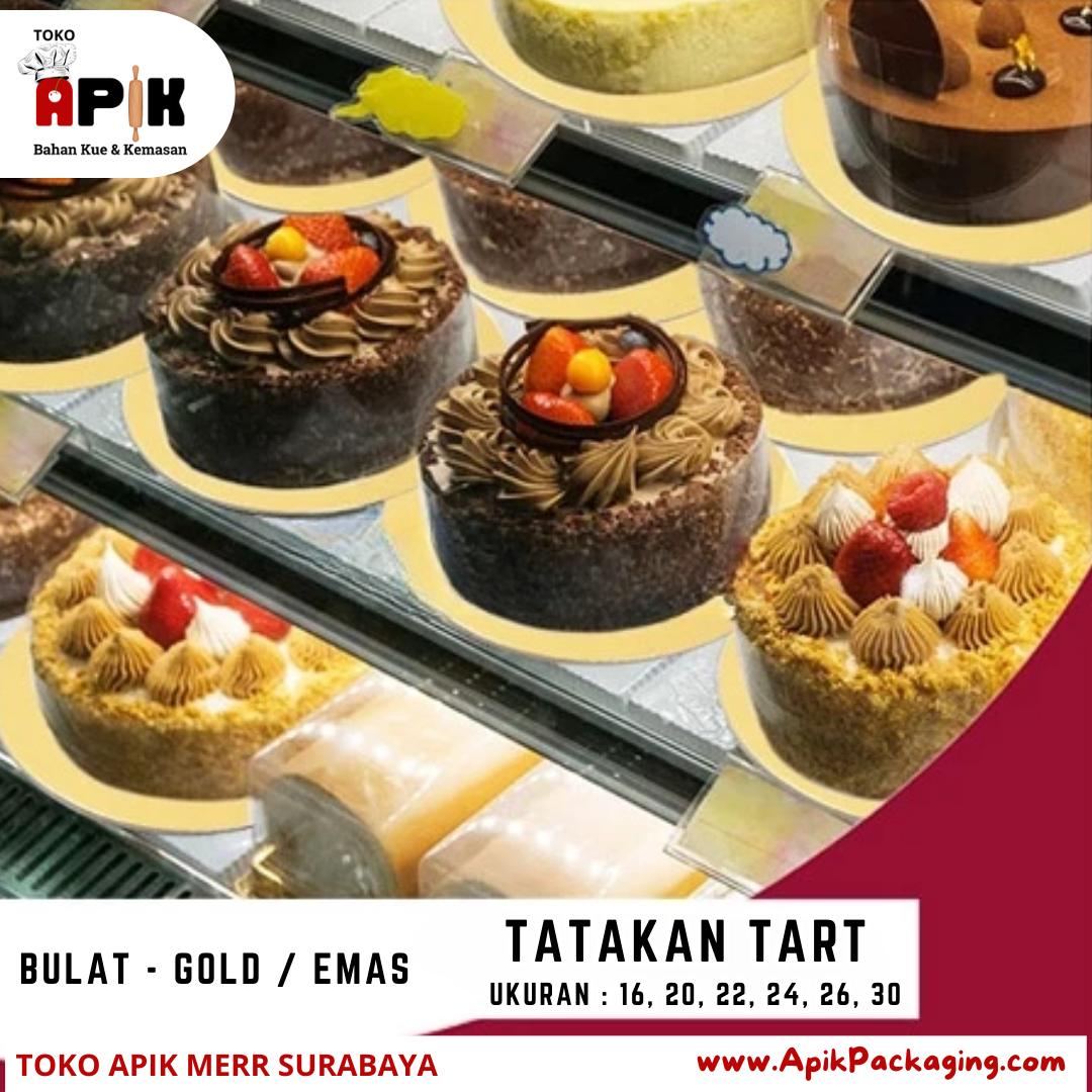 Tatakan Tart Bulat Gold / Emas