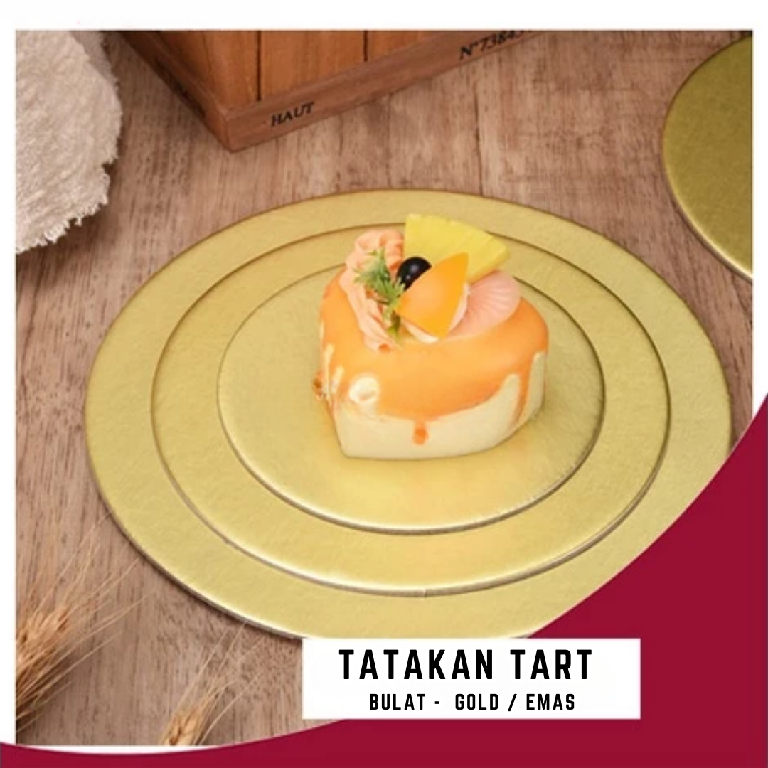 Tatakan Tart Bulat Gold / Emas