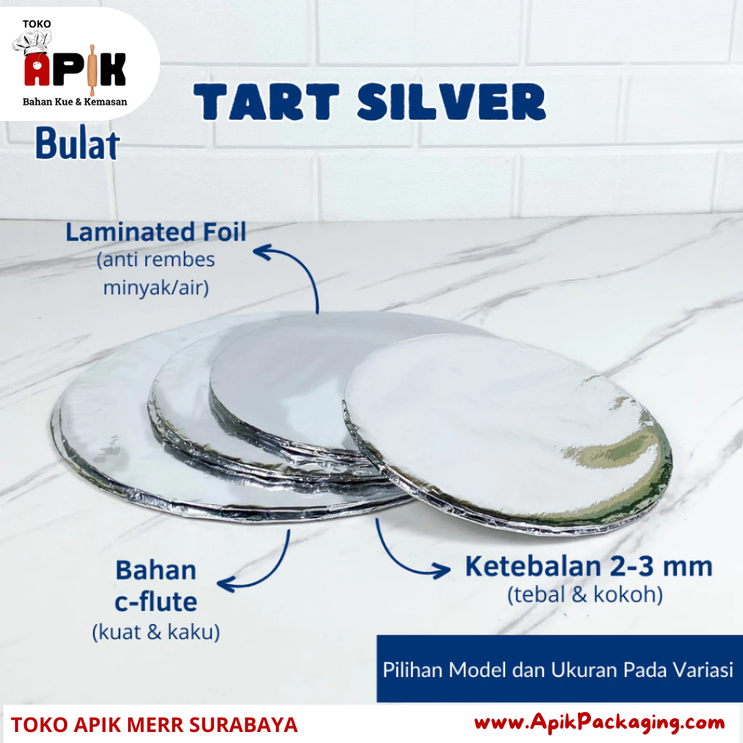 Tatakan Tart Bulat Silver