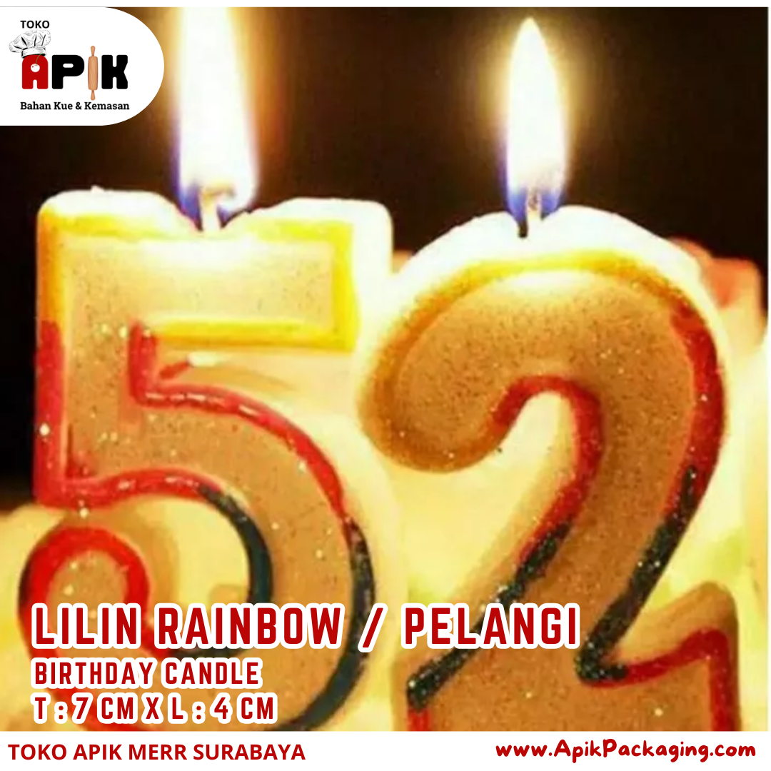 Lilin Rainbow / Pelangi / Birthday Candle Bentuk Angka