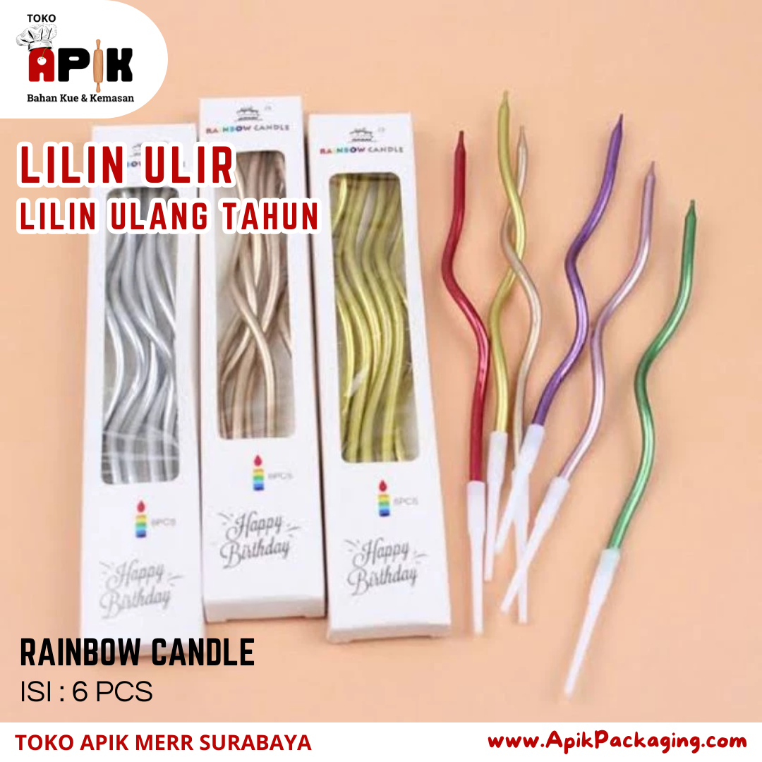 Lilin Ulir Pelangi / Lilin Ulir / Lilin Ulang Tahun