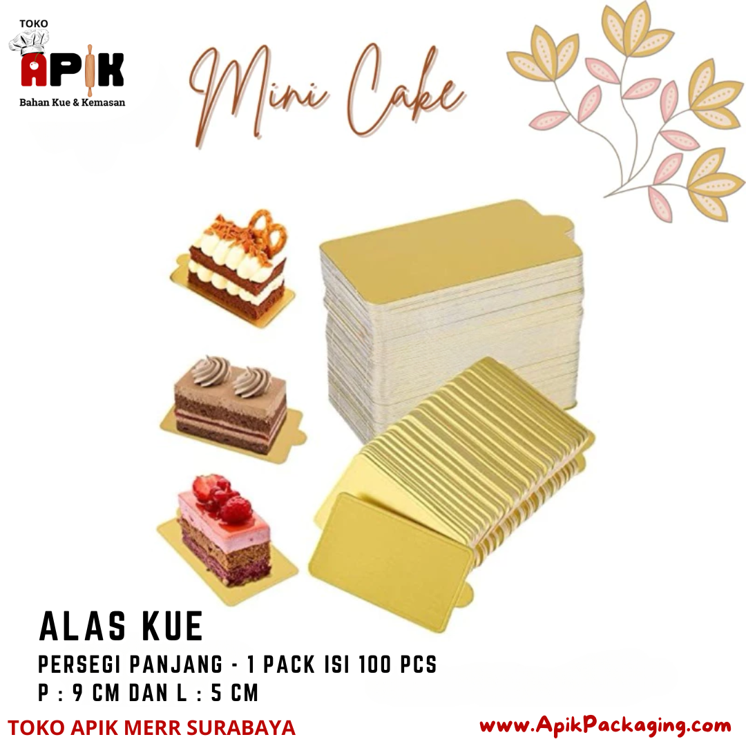 Alas Kue Persegi Panjang / Mini Cake 9cm x 5cm