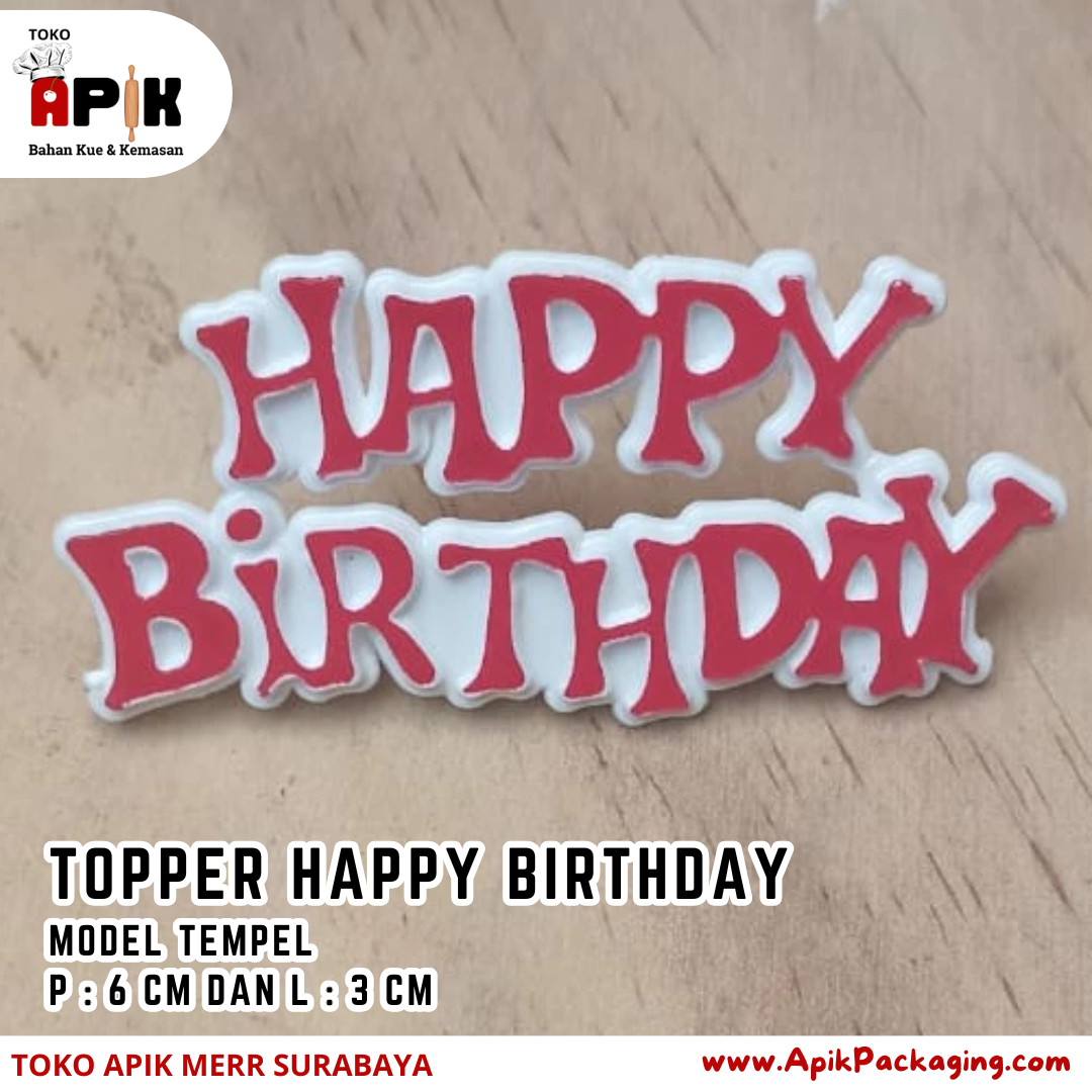 Topper Happy Birthday Warna Merah