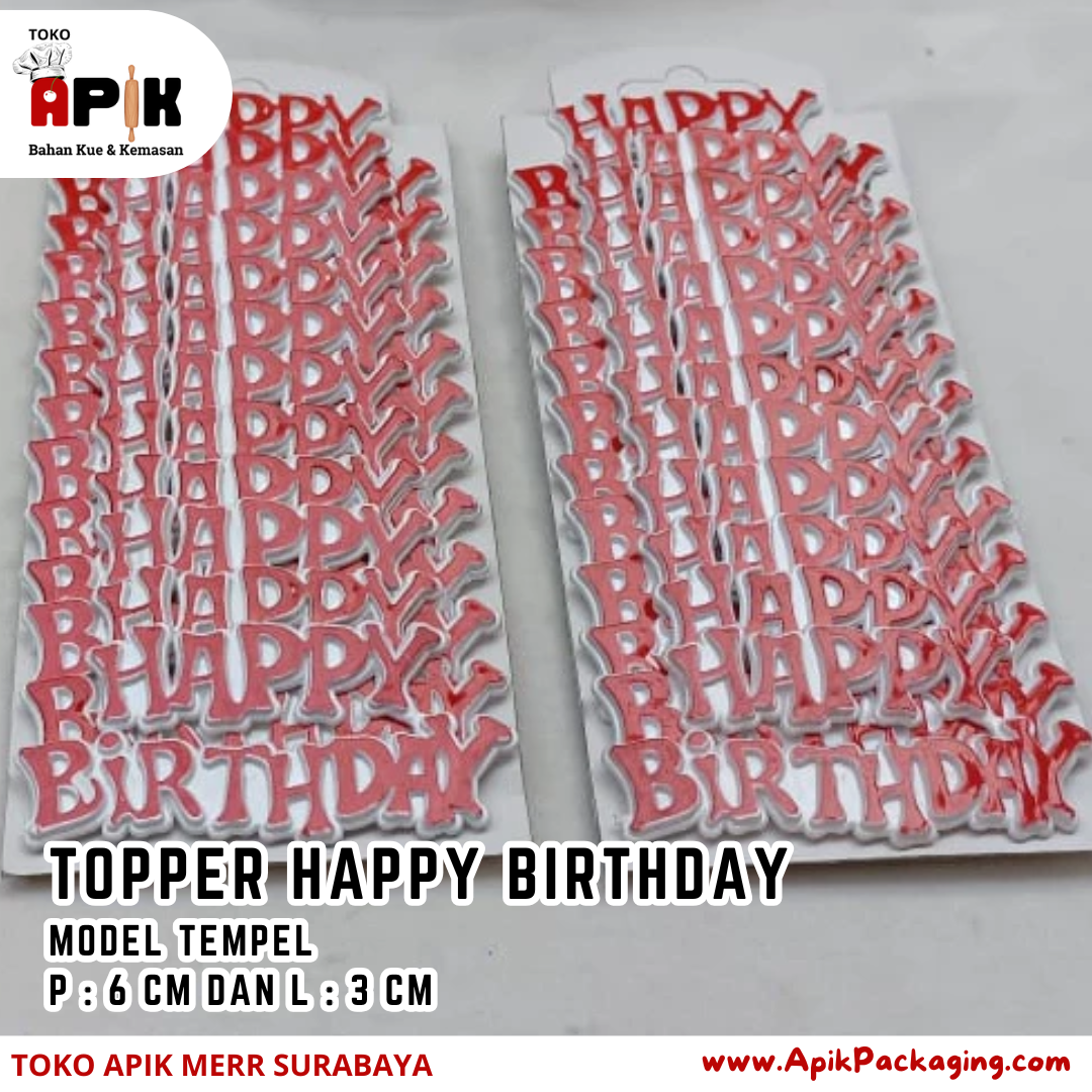 Topper Happy Birthday Warna Merah