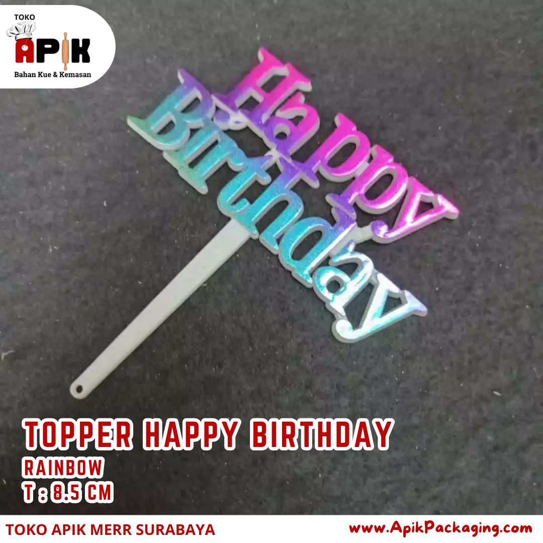 Topper Happy Birthday Rainbow