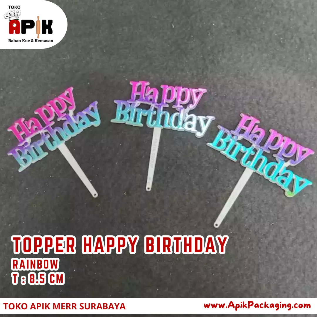 Topper Happy Birthday Rainbow