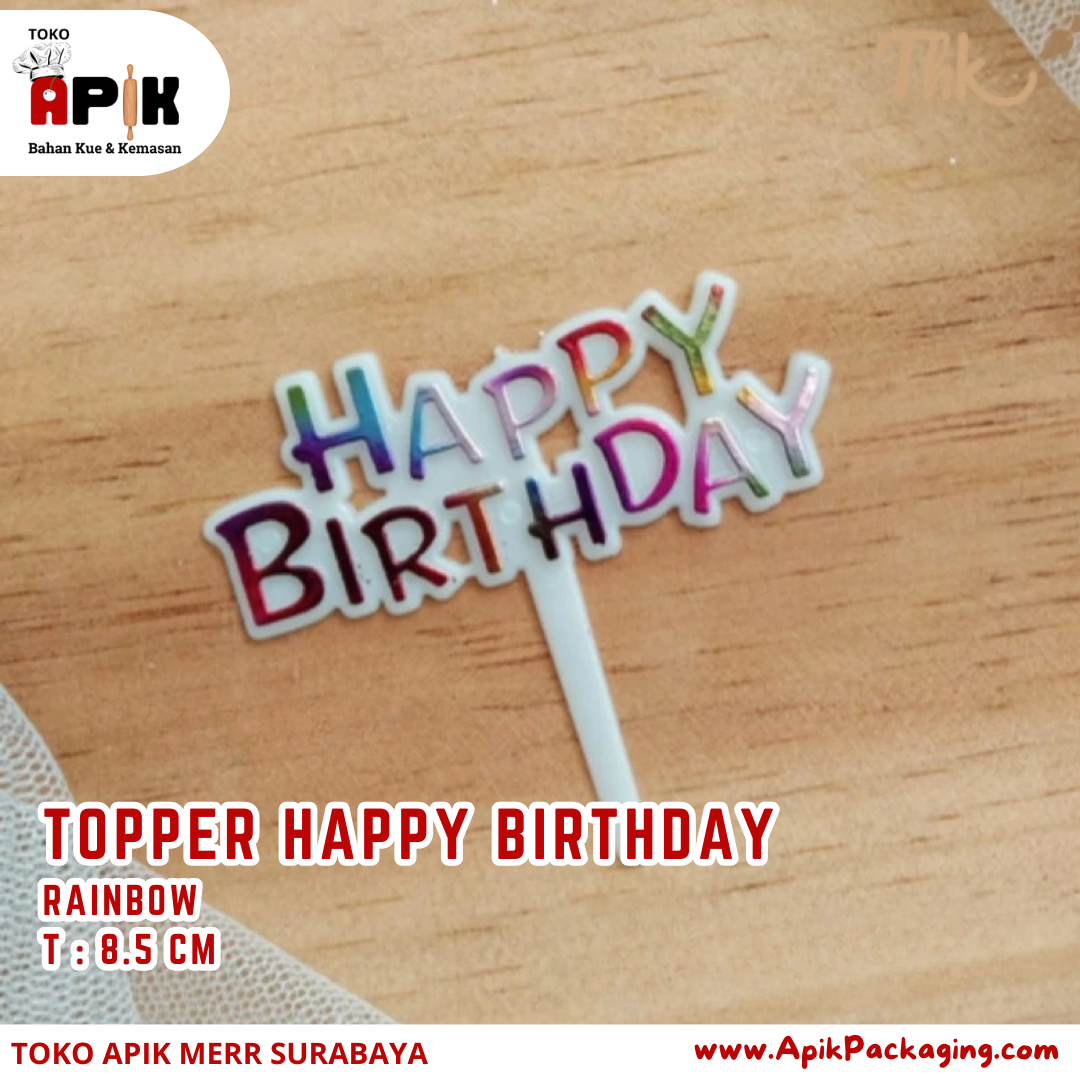 Topper Happy Birthday Rainbow