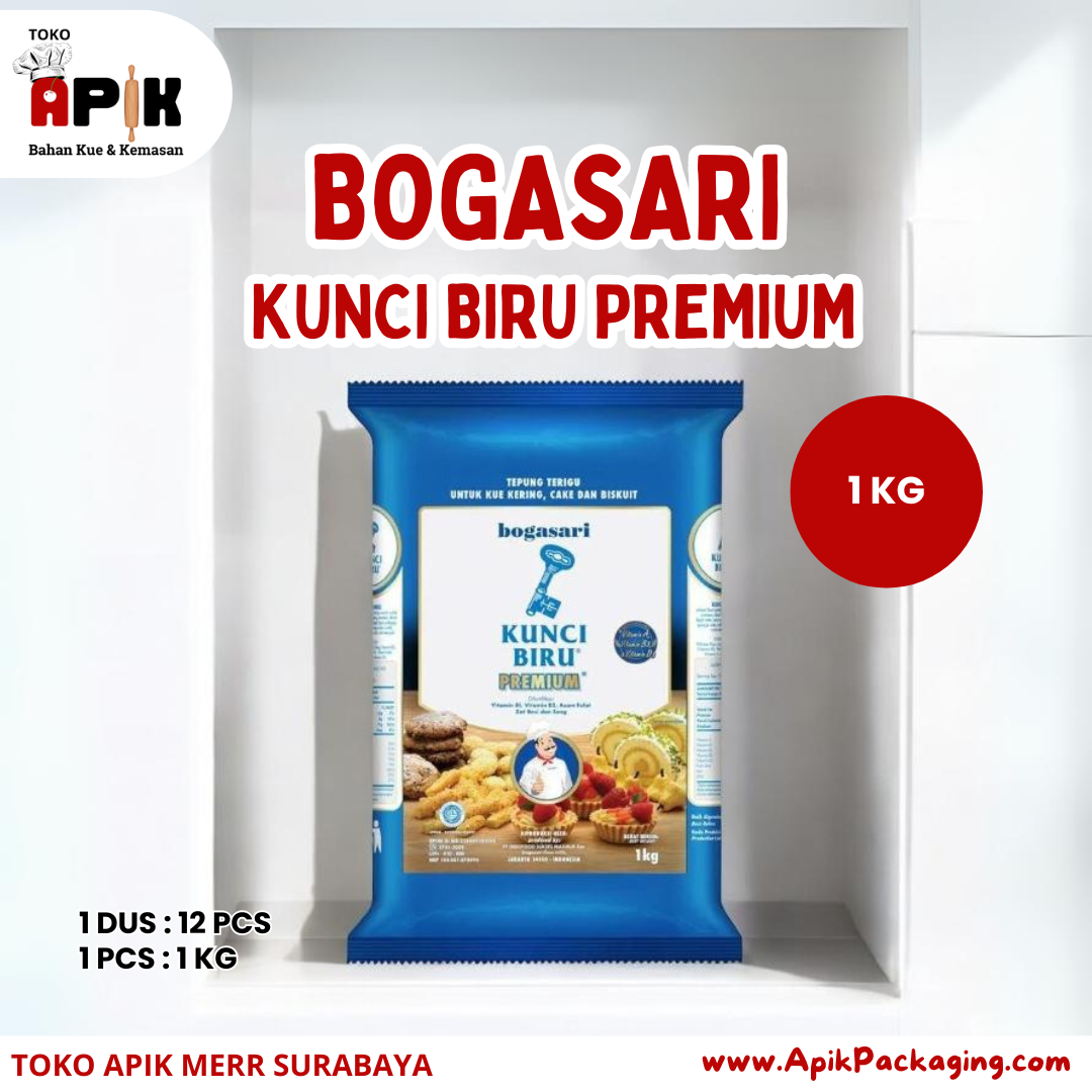 Bogasari Tepung Terigu Kunci Biru Premium 1 Kg