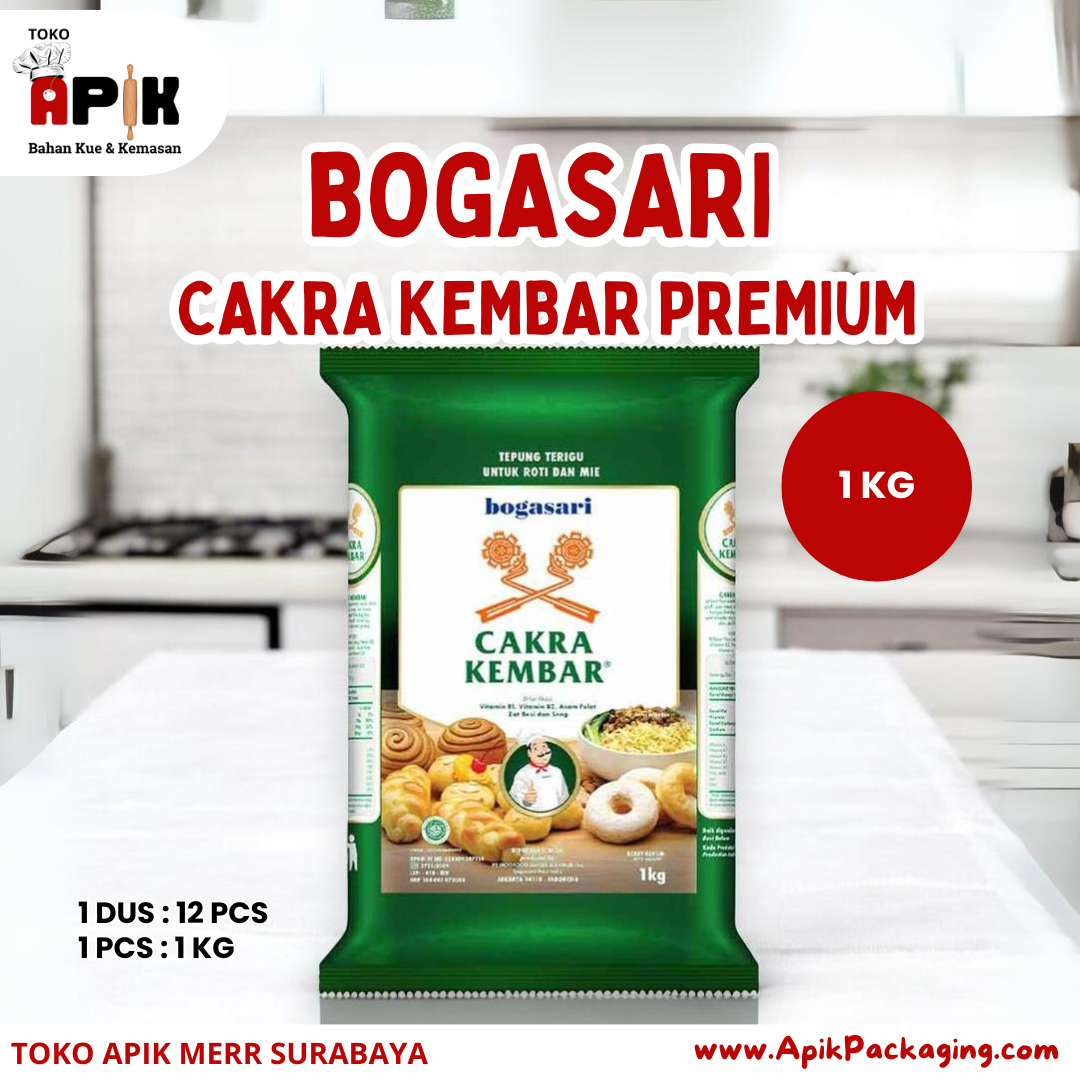 Bogasari Tepung Terigu Cakra Kembar Premium 1 Kg