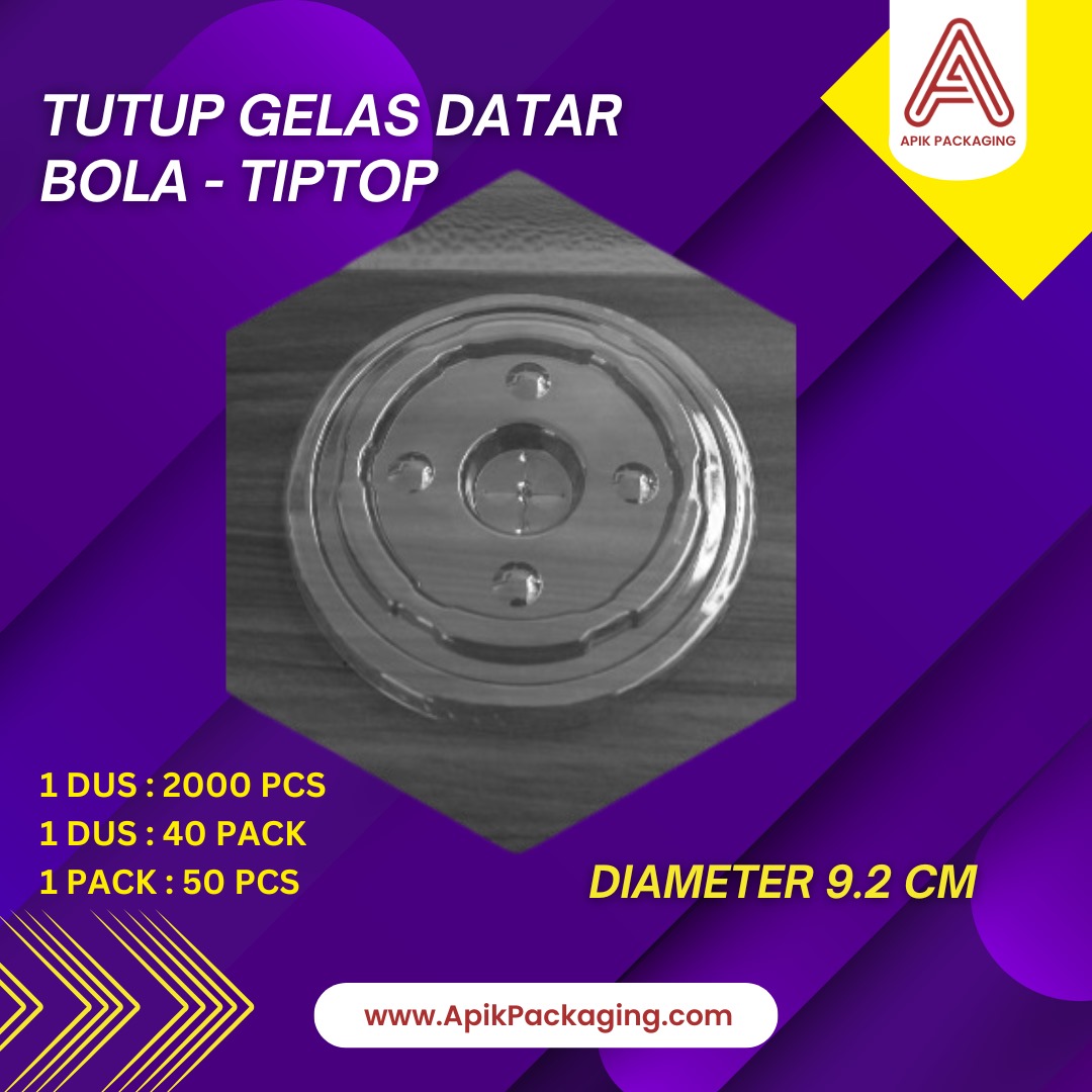 Tutup Gelas Datar Bola - Tiptop
