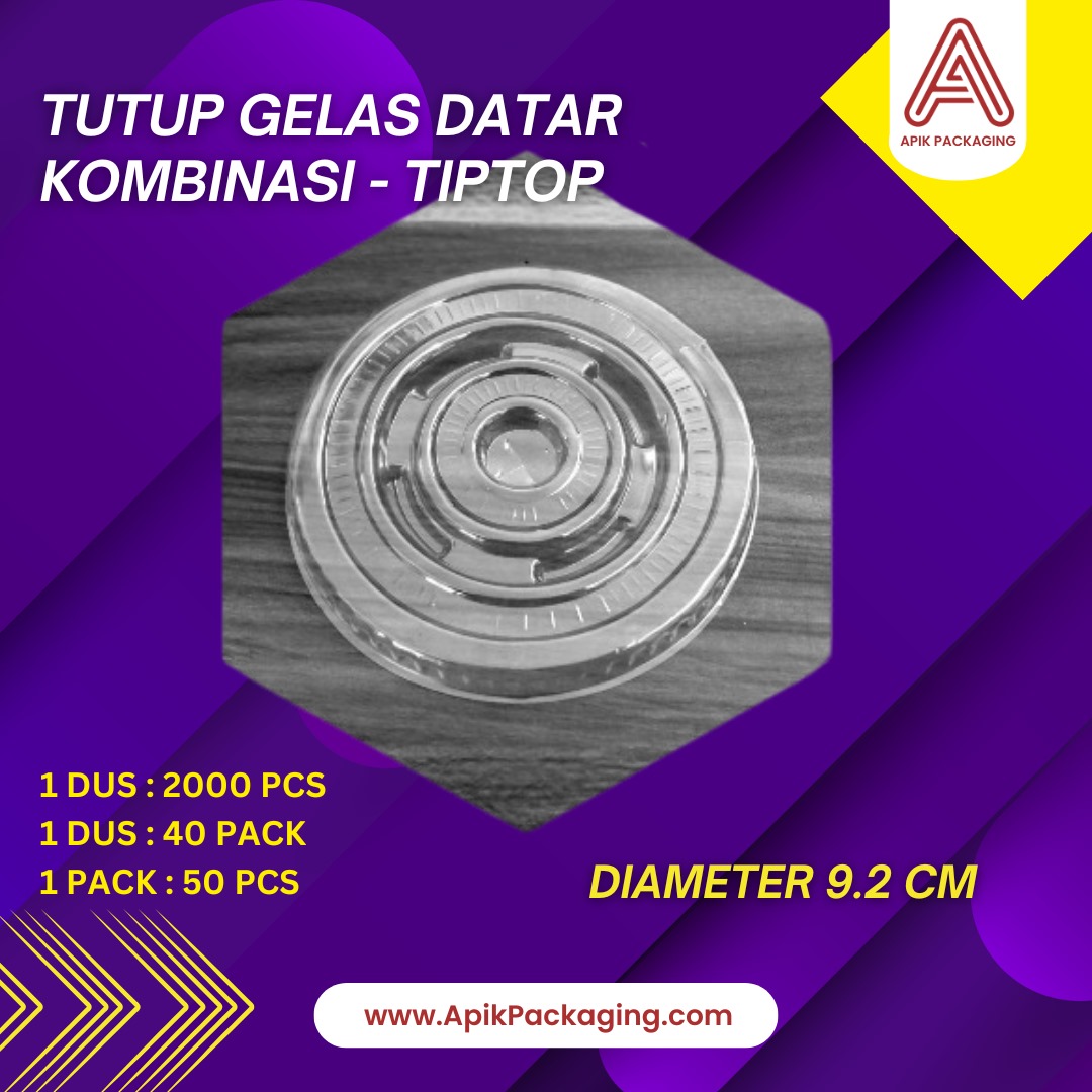 Tutup Gelas Datar Kombinasi - Tiptop