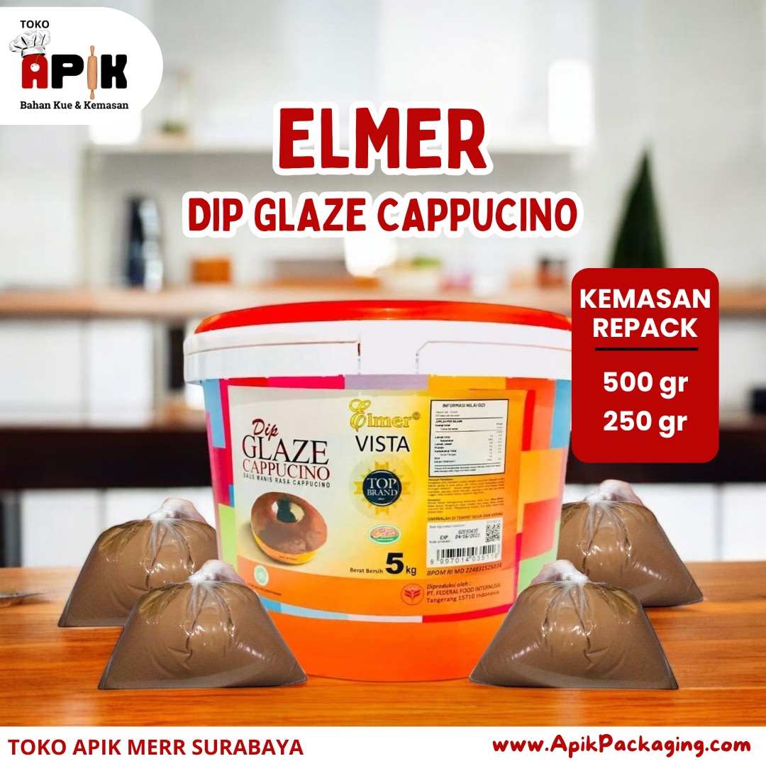 Elmer Dip Glaze Cappucino 250 Gram / 500 Gram