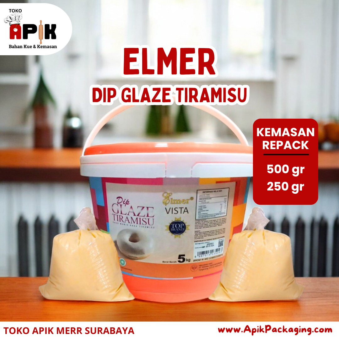Elmer Dip Glaze Tiramisu 250 Gram / 500 Gram