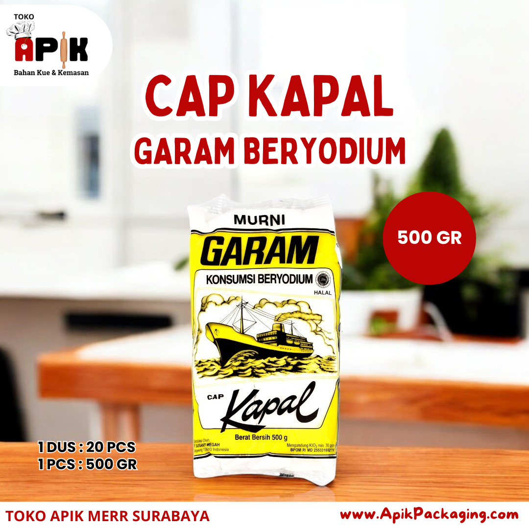 Garam Beriodium Cap Kapal 250 gram / 500 gram