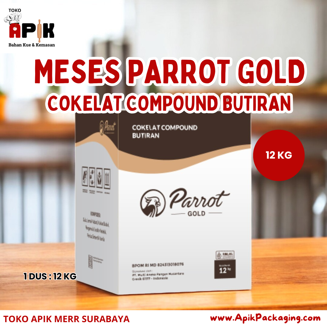 Meses Parrot Gold / Cokelat Compound Butiran 12 Kg