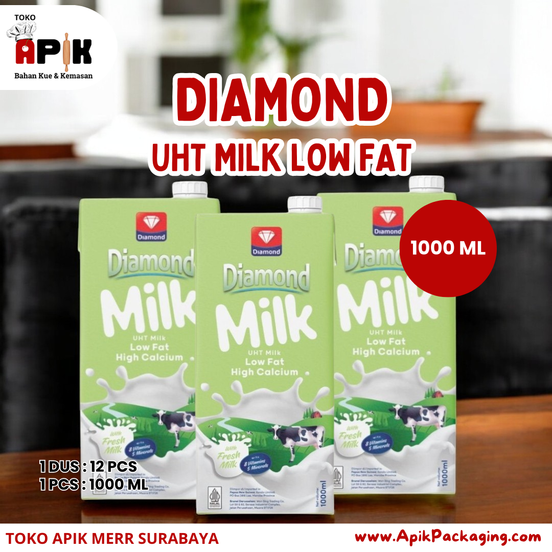 Diamond UHT Milk Low Fat / UHT Milk Full Cream 1000 ML