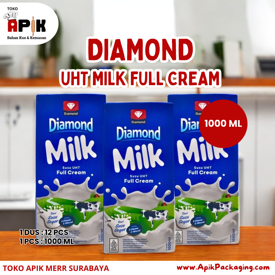 Diamond UHT Milk Low Fat / UHT Milk Full Cream 1000 ML