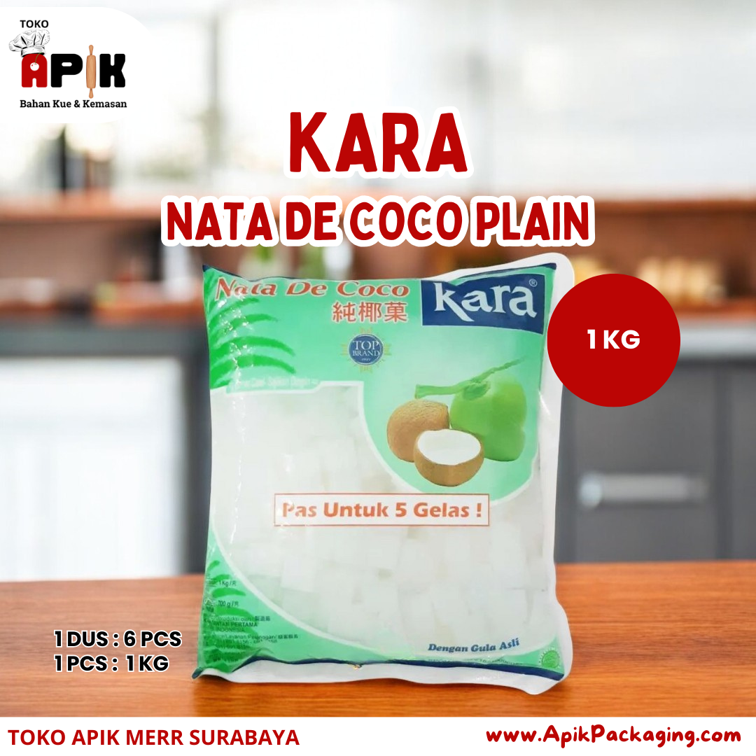 Kara Nata De Coco Slices 1 Kg / Nata De Coco Plain 1 Kg