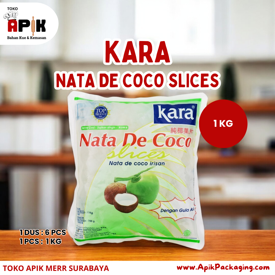 Kara Nata De Coco Slices 1 Kg / Nata De Coco Plain 1 Kg