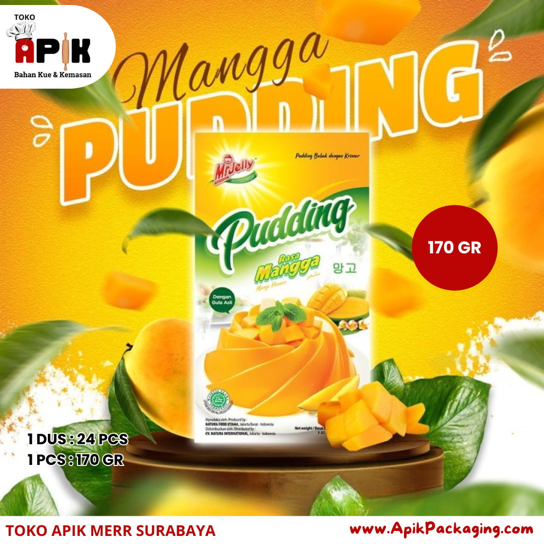 Mr Jelly Pudding Rasa Cokelat 145 gram / Mangga 170 gram / Strowberry 145 gram / Vanila 120 Gram