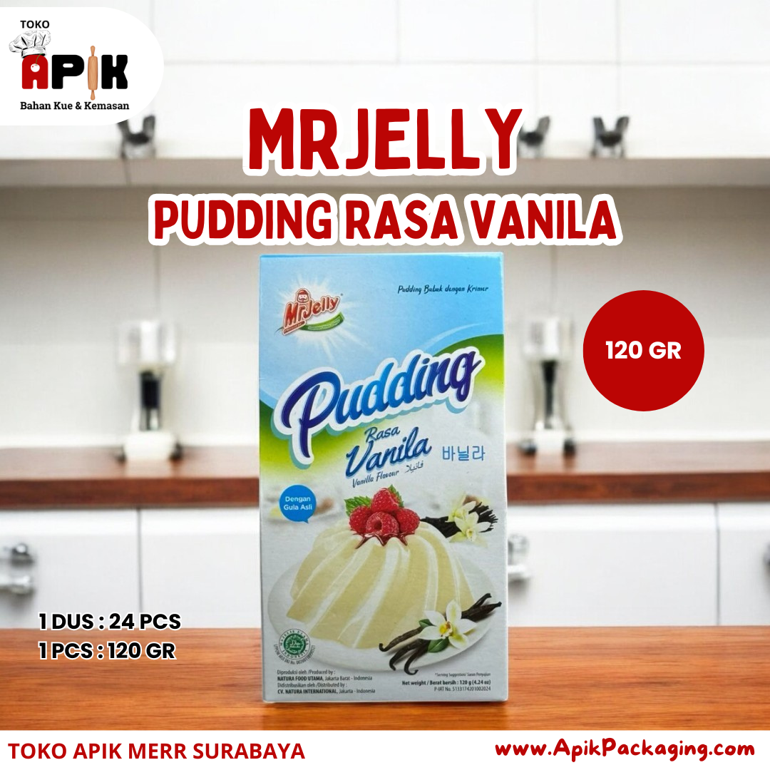 Mr Jelly Pudding Rasa Cokelat 145 gram / Mangga 170 gram / Strowberry 145 gram / Vanila 120 Gram