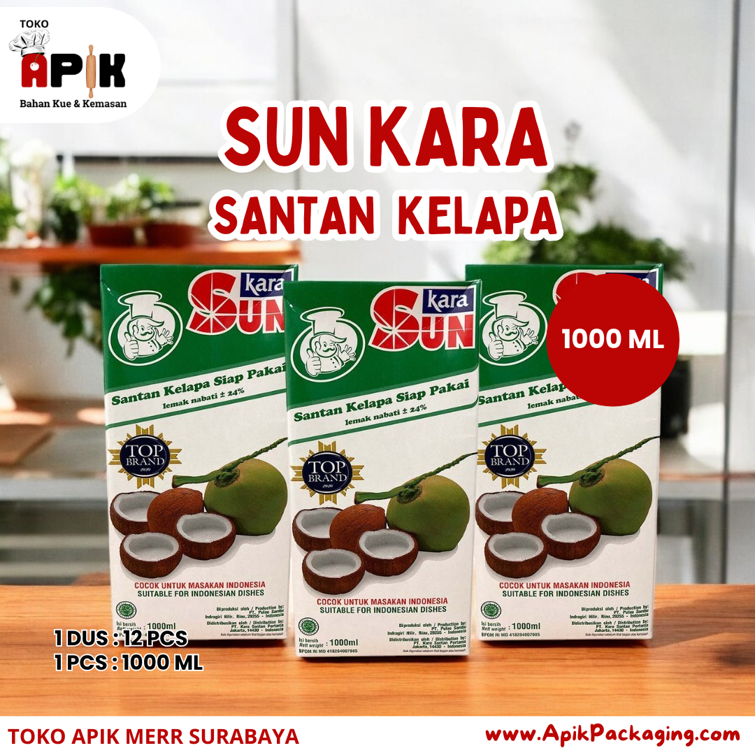 Sun Kara Santan Kelapa 65 ML, 200 ML, 1000 ML