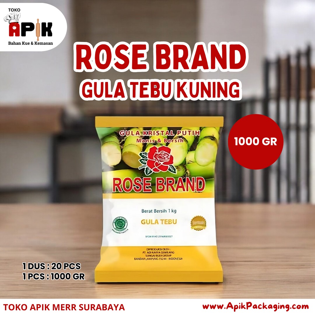 Rose Brand Gula Tebu Kuning / Gula Tebu Hijau 1000 Gram