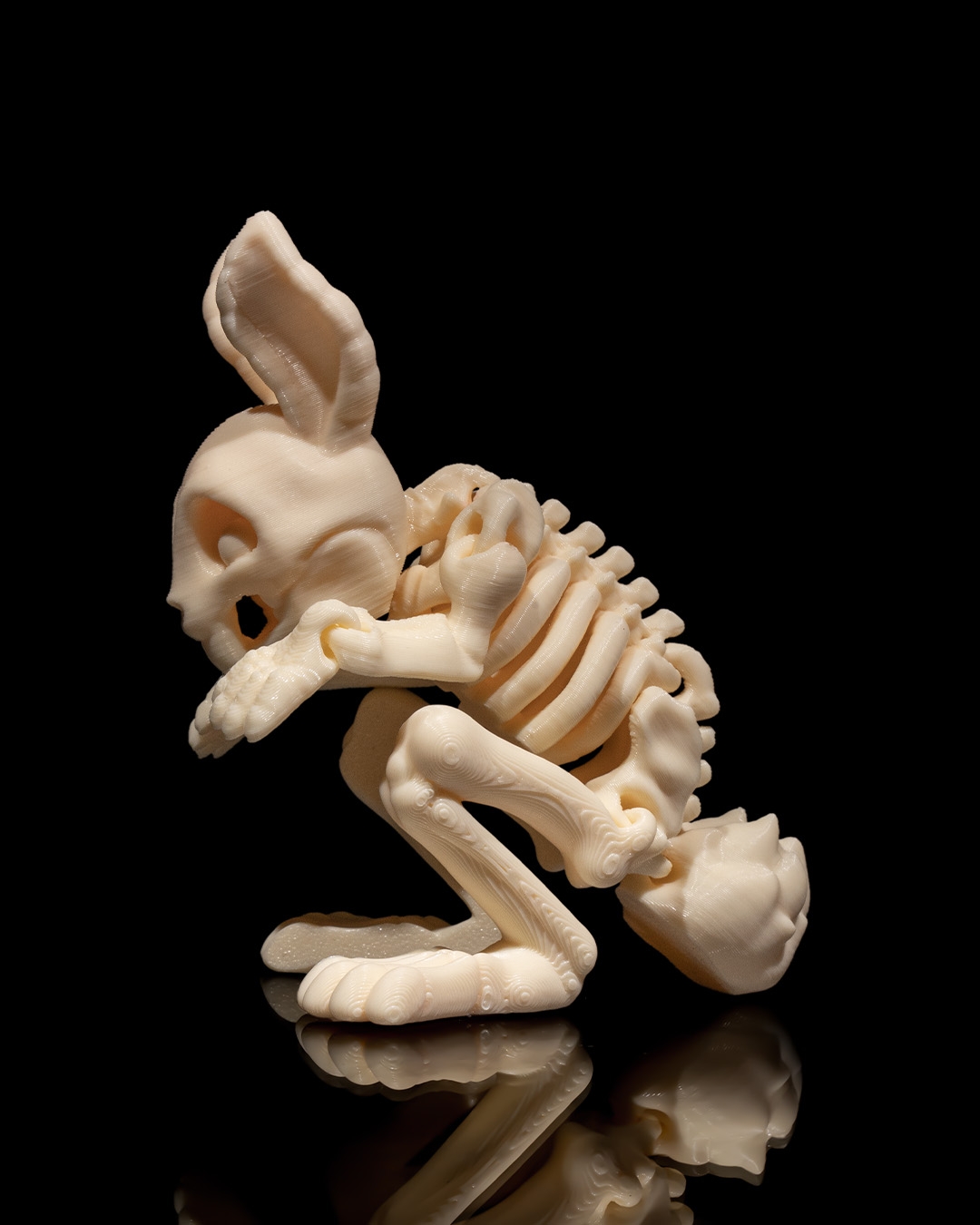 Skeletal Bunny Figurine