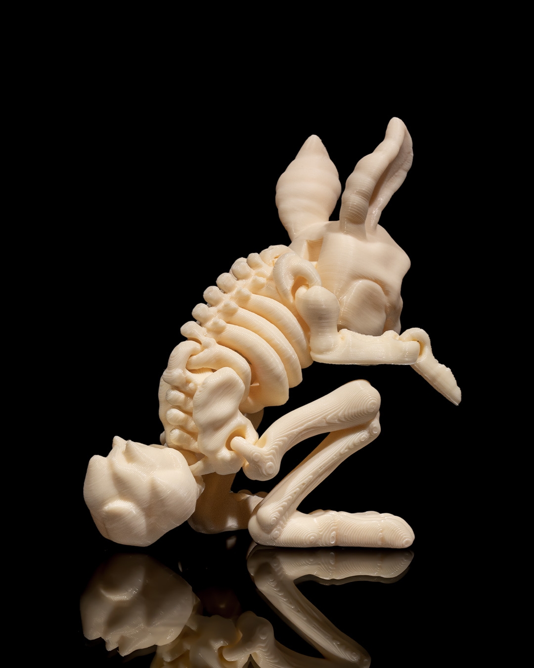 Skeletal Bunny Figurine