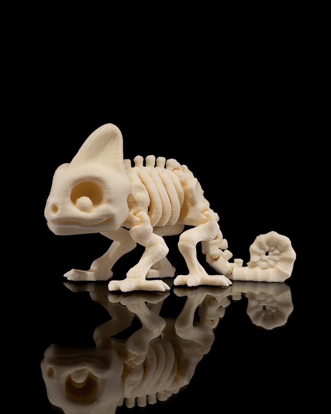 Skeletal Chameleon Figurine