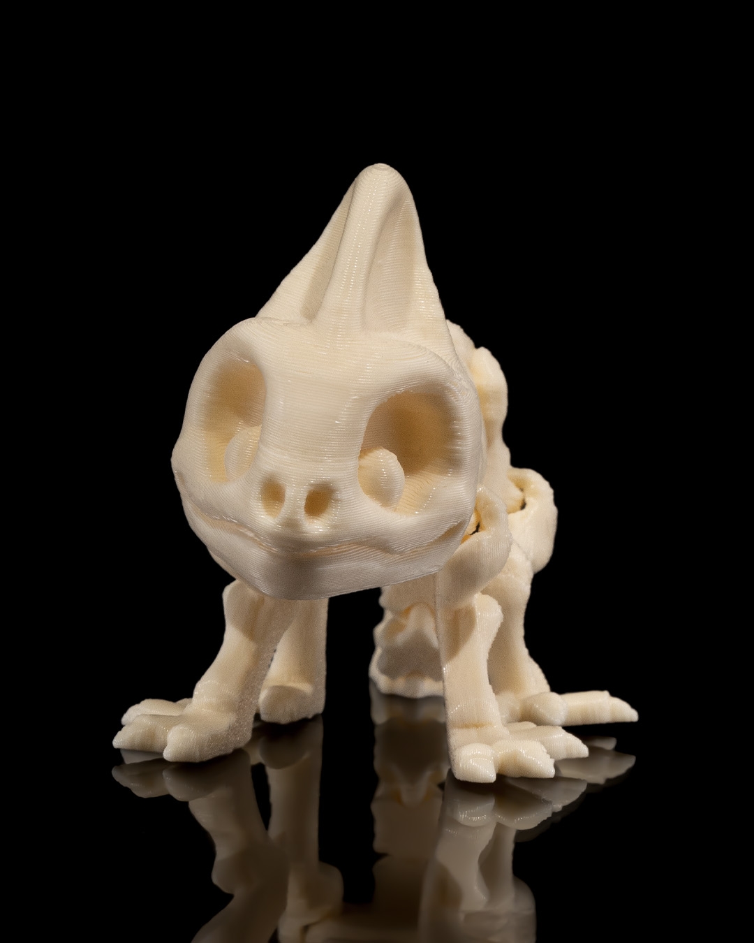 Skeletal Chameleon Figurine