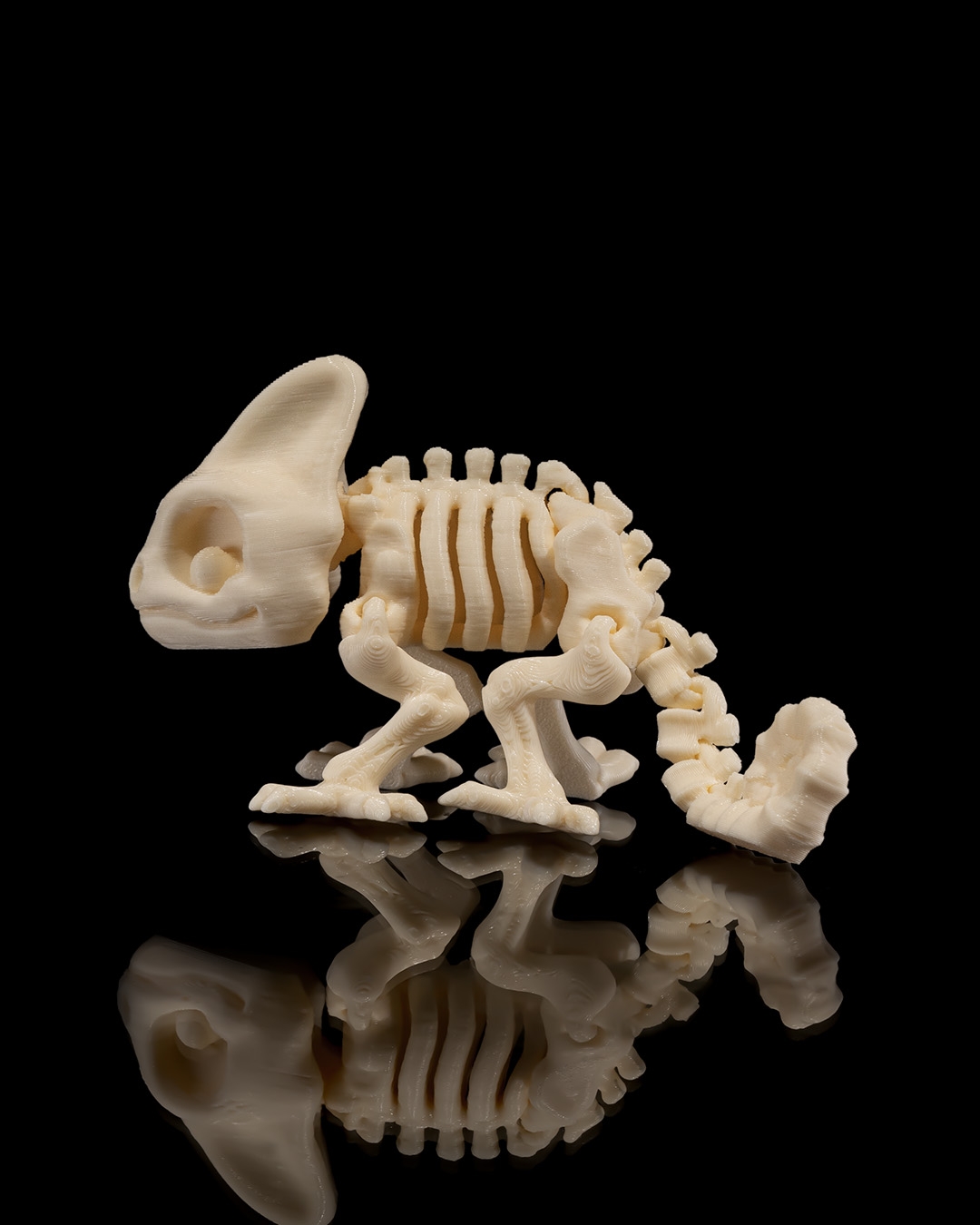 Skeletal Chameleon Figurine