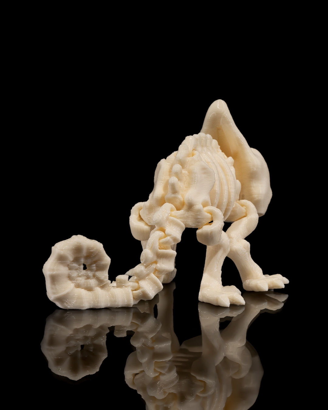 Skeletal Chameleon Figurine