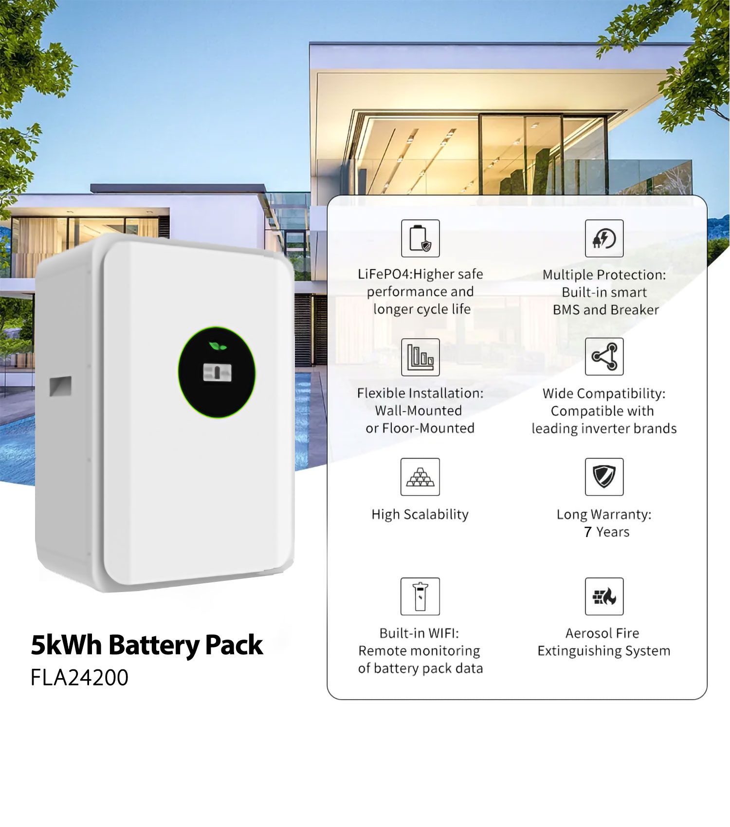 🔋 Batería de Litio Felicity Solar 5kWh 24V 200Ah