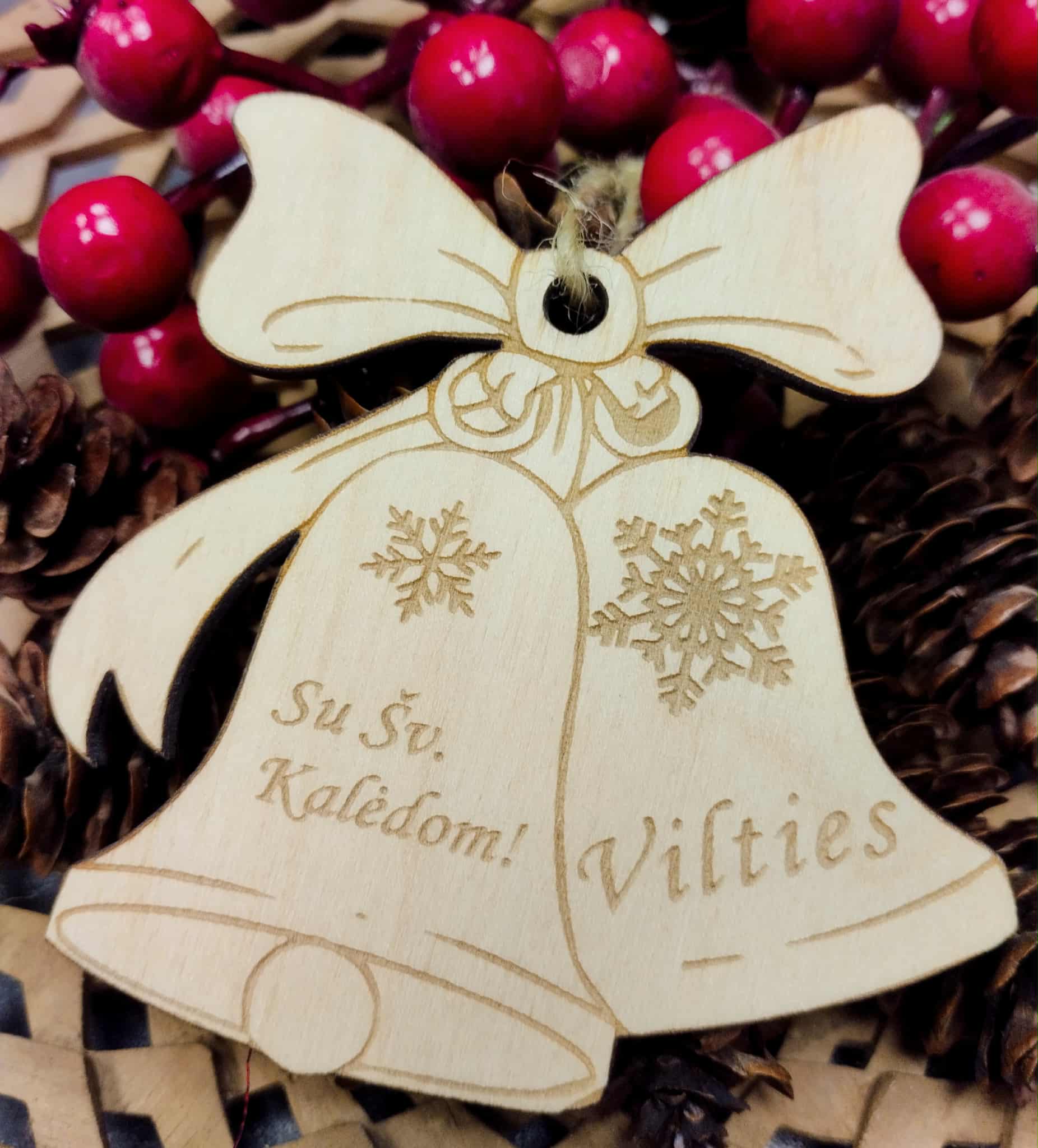 Medinė kalėdinė dekoracija varpelis Vilties Nr.4