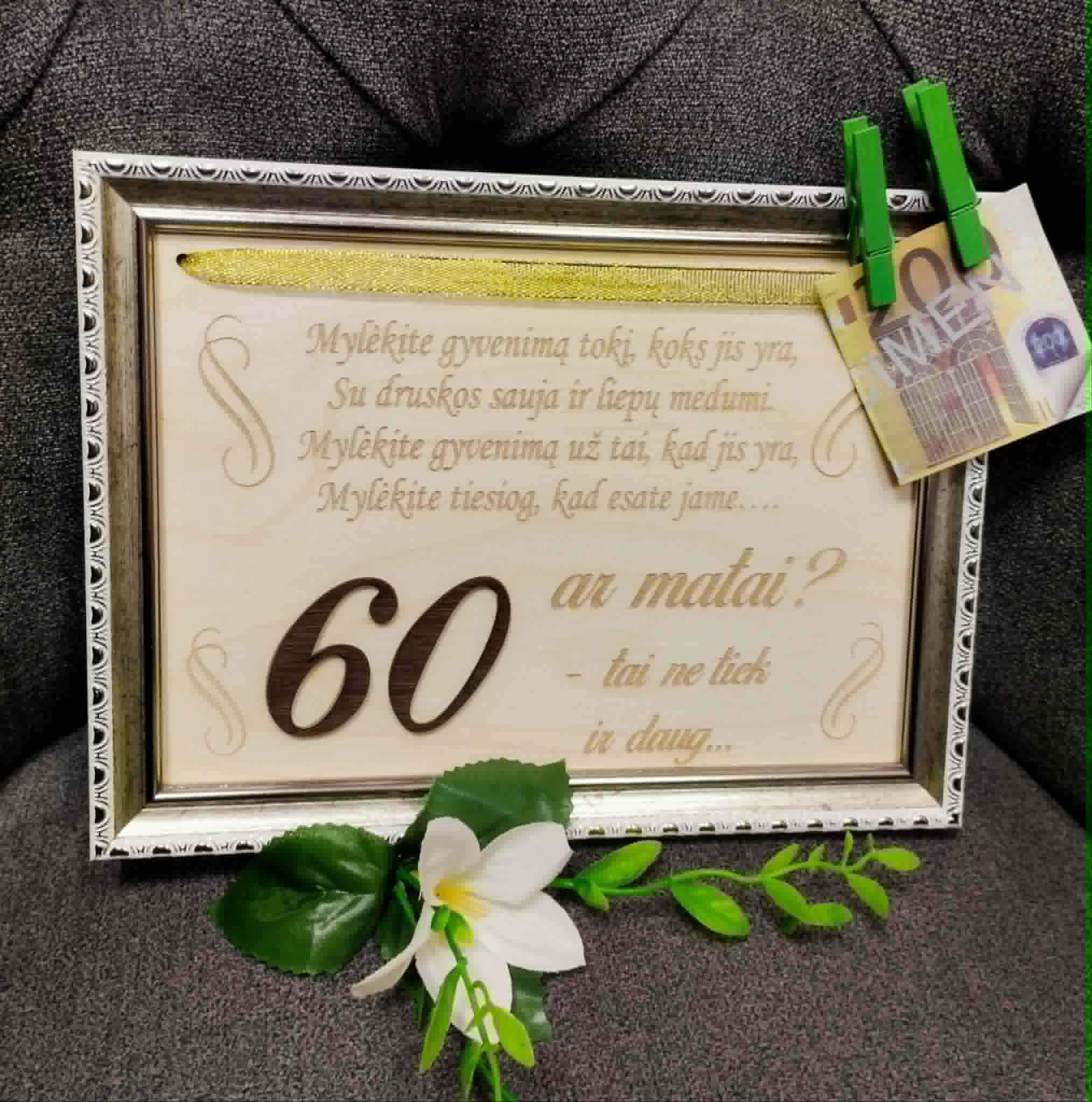 Jubiliejaus rėmelis su 60 metų sveikinimu