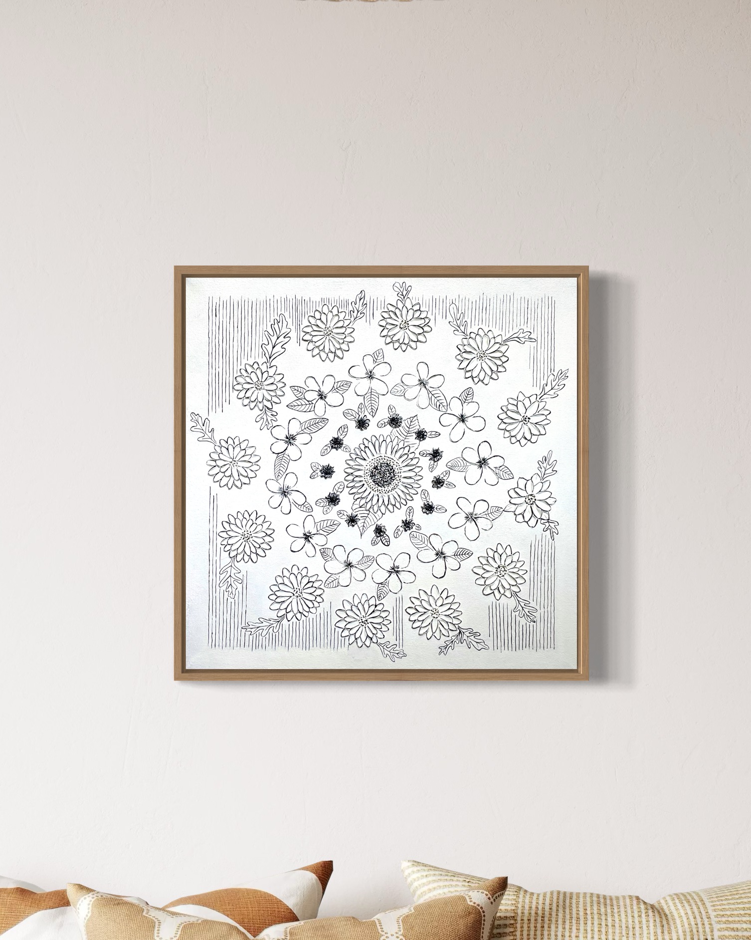 Monochrome Floral carpet