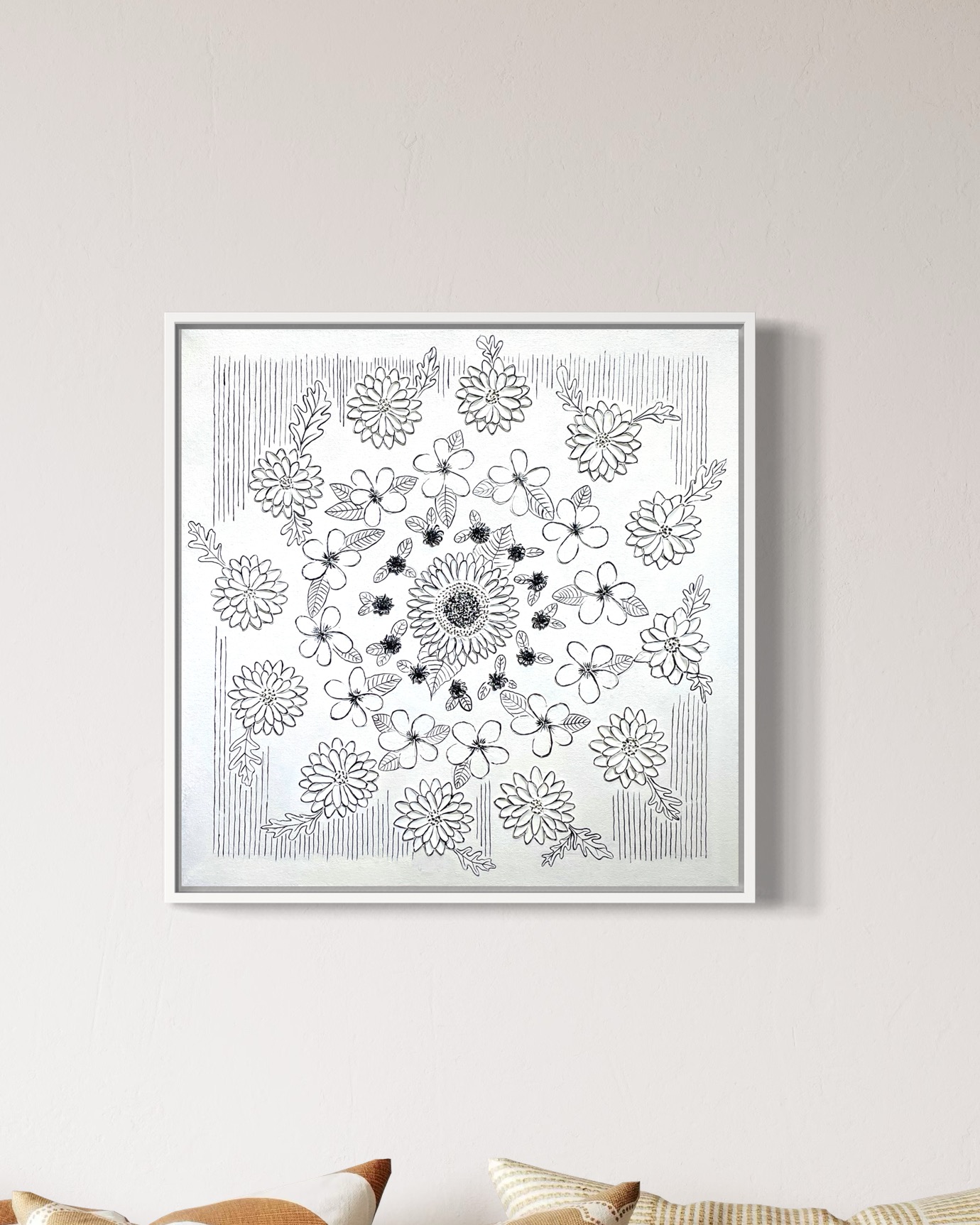 Monochrome Floral carpet