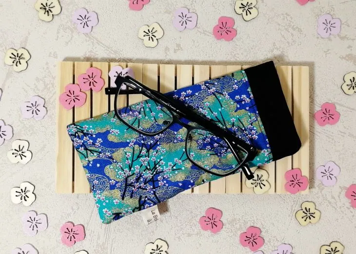 Étui à lunettes bleu