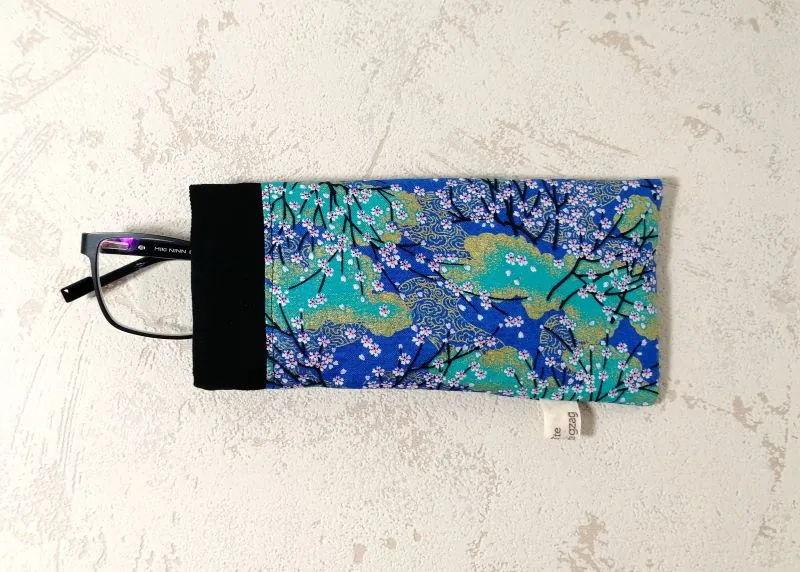 Étui à lunettes bleu