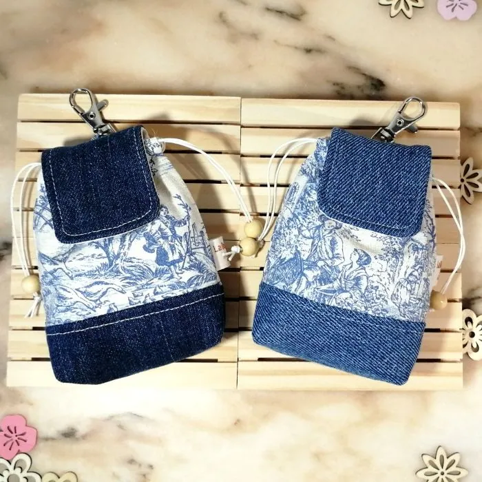 Mini-sac toile de Jouy