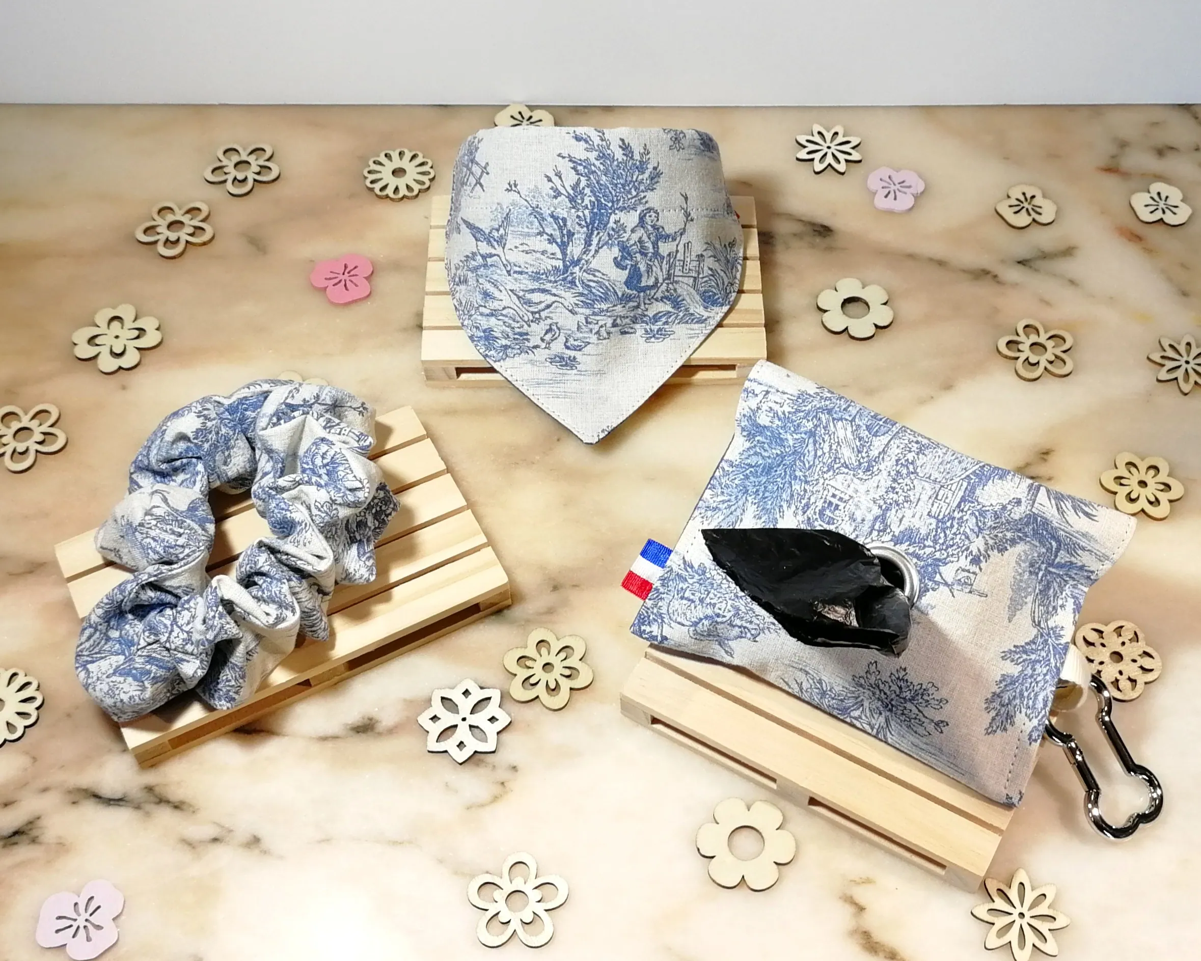 Accessoires pour chien toile de Jouy