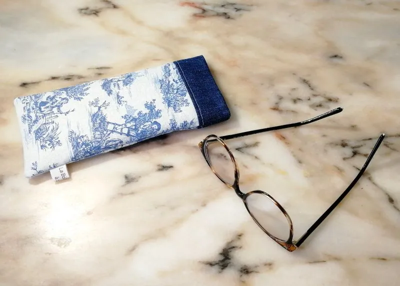 Étui à lunettes toile de Jouy