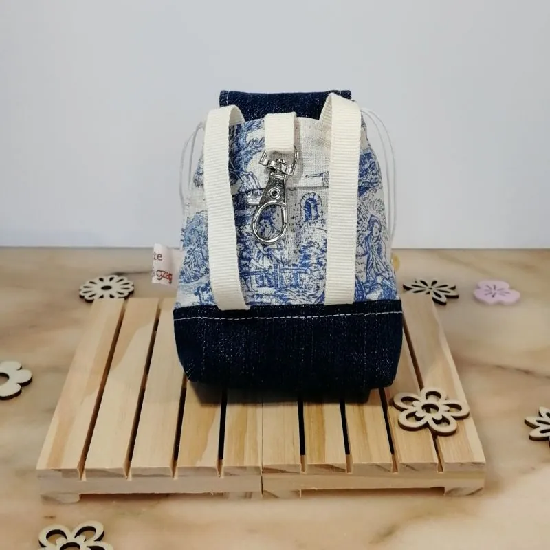 Mini-sac toile de Jouy