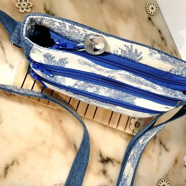 Sac bandoulière toile de Jouy