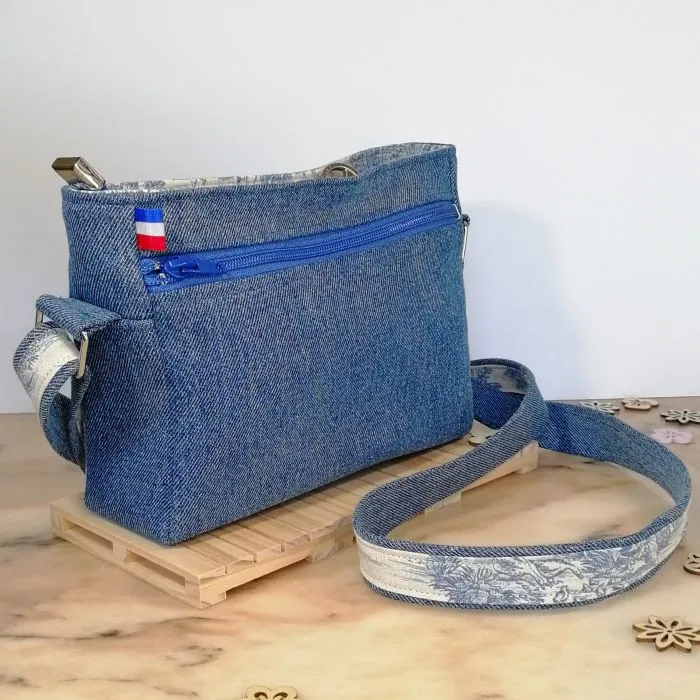 Sac bandoulière toile de Jouy